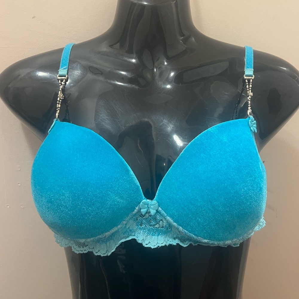 Vintage Blue Velvet Bra